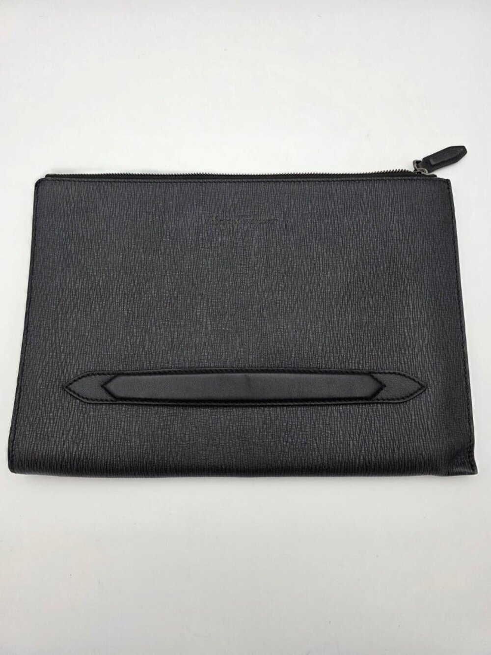Salvatore Ferragamo Revival 3.0 Leather Travel Portfolio in Black